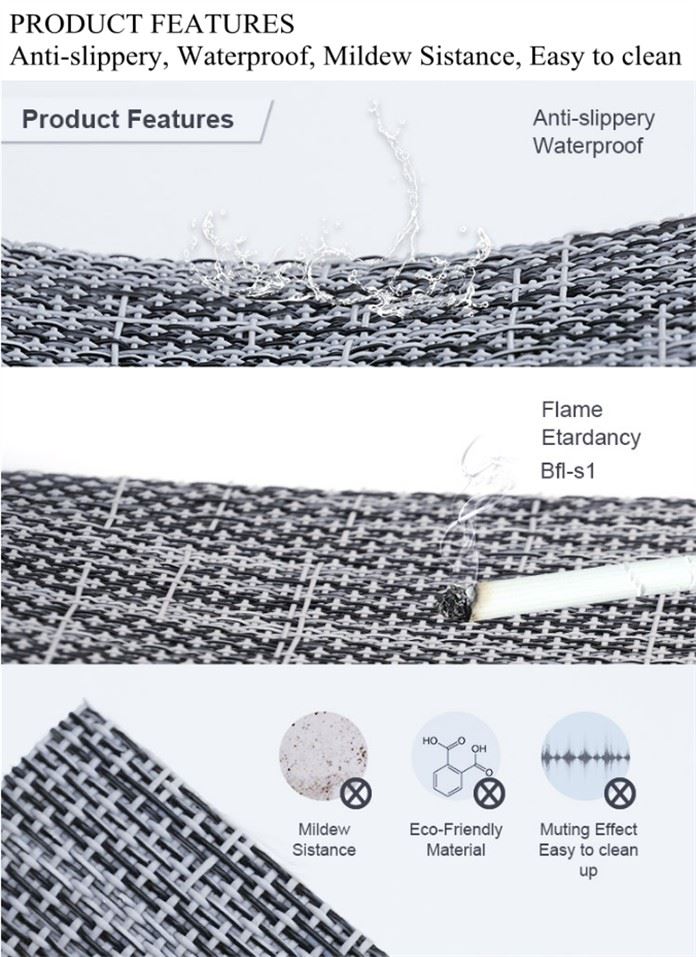 woven vinyl rug product features