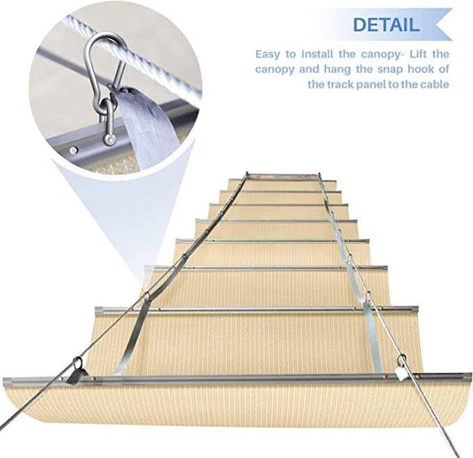 Patio Waterproof Retractable Shade Cover-detail beige