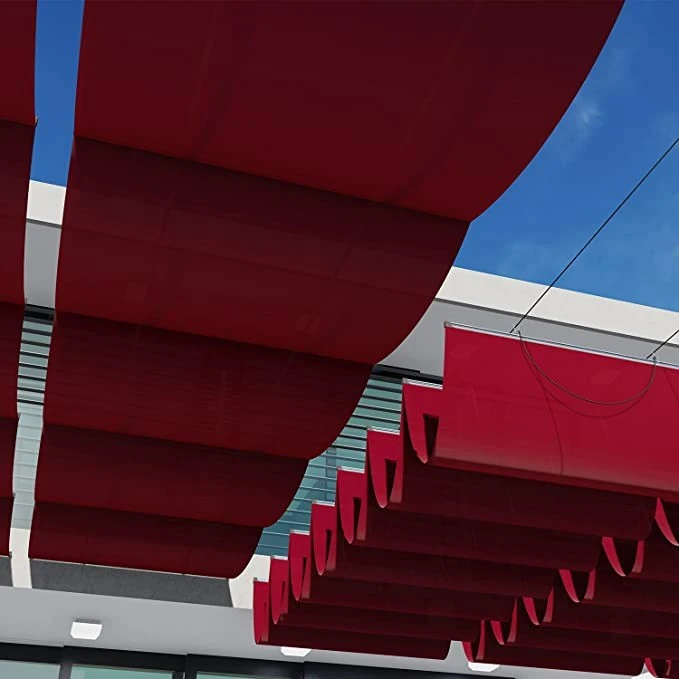 Pergola Retractable Shade Awning Sail red color
