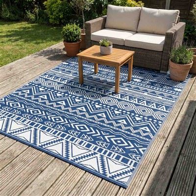 Reversible UV-Resistant Outdoor PP Mat For Patio Camping
